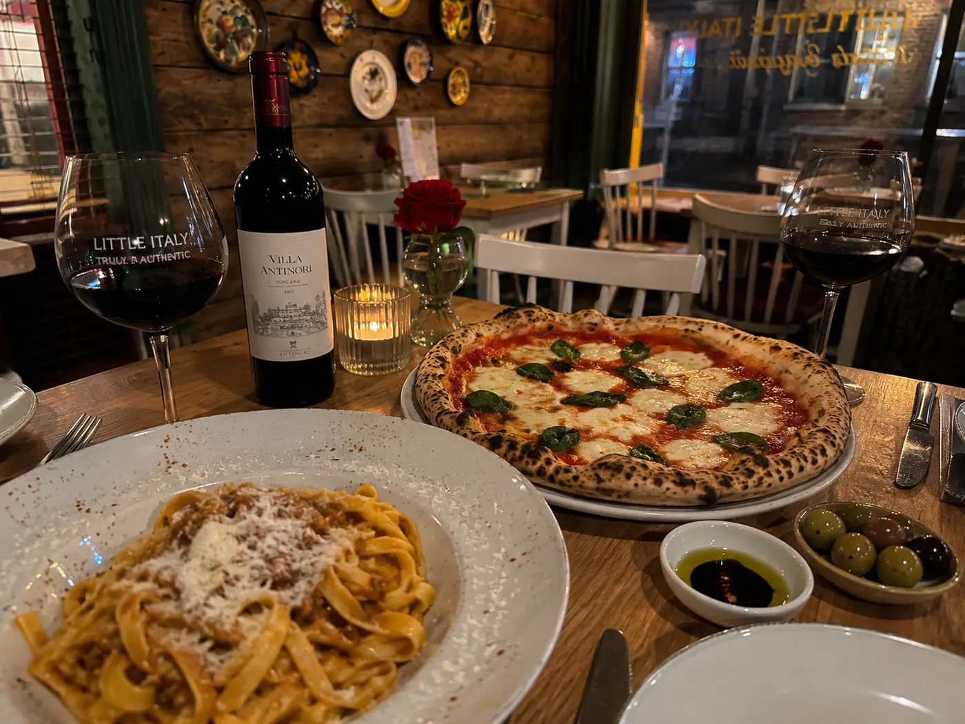 Italian dishes at Little Italy in Colne